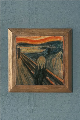 Oscar Stone Decor Masif Çerçeveli Doğaltaş Tablo Pano 28x28 cm The Scream (Çığlık) Edvard Munch